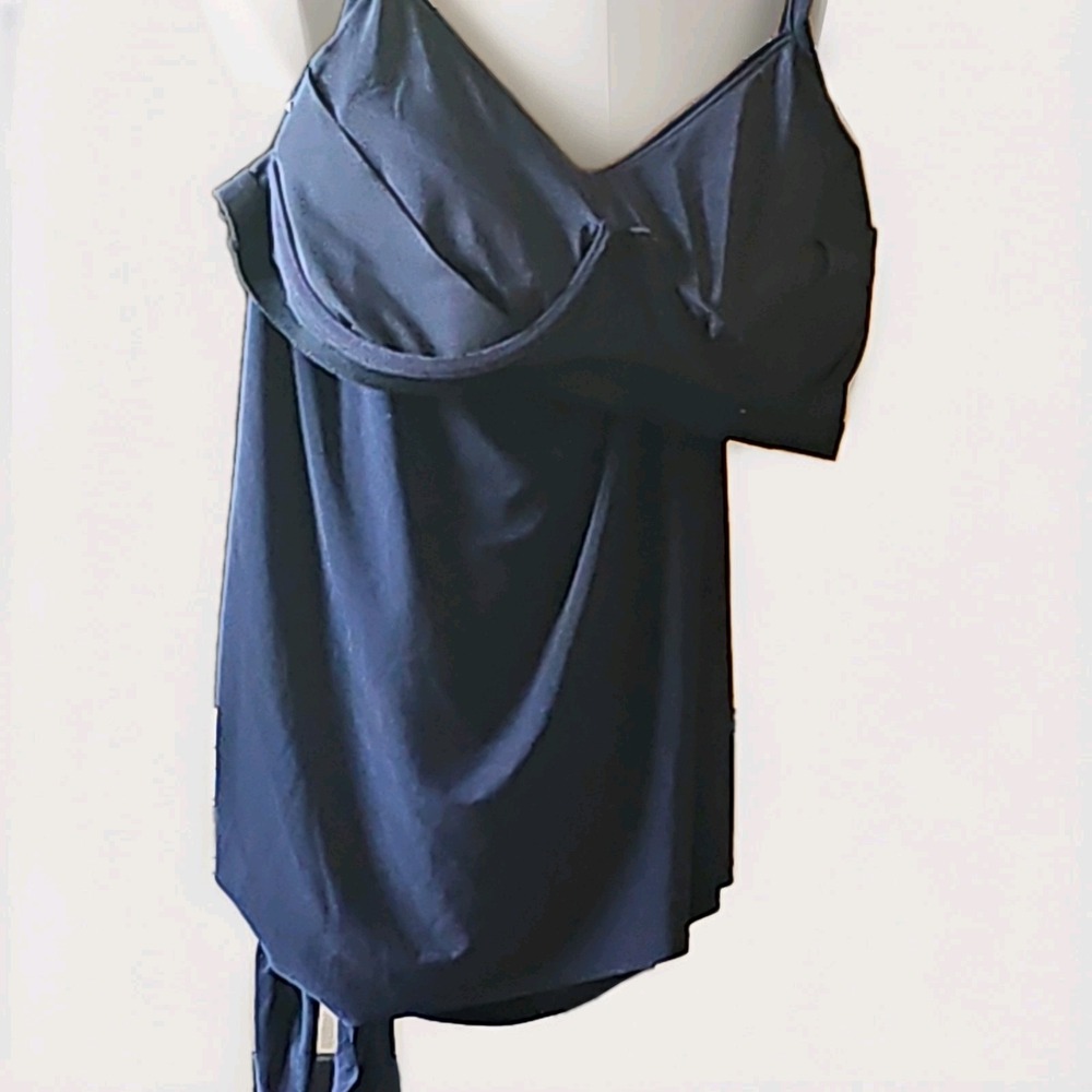 Magicsuit Side Tie Tankini Top Black Slimming Swimsuit Size 20W Vacation Beach - Picture 9 of 11